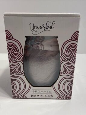 NEW Brumate Uncorked 14oz Insulated Wine Tumbler Purple Grey Giltter